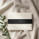 Search for black wedding invitation belly bands Script calligraphy