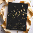 Search for elegant dinner birthday invitations Black and gold