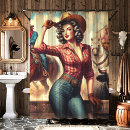 Recherche de cowboy shower curtains Vintage