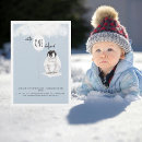 Search for winter wonderland 1st birthday invitations Blue
