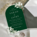 Search for emerald green wedding invitations Greenery