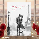 Search for love in paris cards Black and white