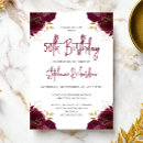 Search for burgundy floral birthday invitations Gold