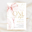 Search for elegant 1st birthday invitations Pink bow