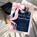 Search for pink and gold graduation invitations For her