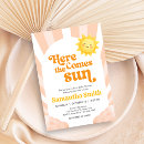 Search for here comes the sun baby shower invitations Retro
