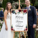 Search for burgundy floral wedding signs Welcome