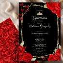 Search for red black quinceanera invitations Elegant classy