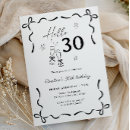 Search for elegant 30th birthday invitations Black and white