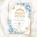 Search for blue sweet 16 invitations Butterfly