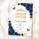 Search for blue sweet 16 invitations Butterfly