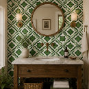 Search for green geometric tiles Watercolor