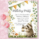 Search for raccoon birthday invitations Animal