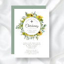 Search for sunflowers christening invitations Elegant