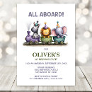 Search for animal train birthday invitations All aboard