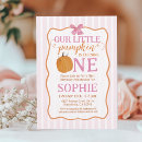 Search for pumpkin 1st birthday invitations Blush pink