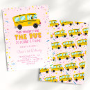Search for wheels on the bus birthday invitations Back to school