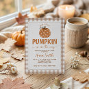 Search for gingham baby shower invitations Little pumpkin