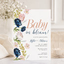 Search for pink and navy baby shower invitations He or she