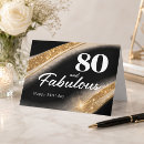 Search for black and gold 80th birthday cards Elegant