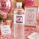 Search for 50th birthday water bottle labels 50 years old