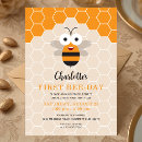 Search for 1st bee day invitations Honeycomb