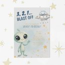 Recherche de alien drôle invitations Fusée