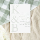 Recherche de vert sauge invitations Monogramme