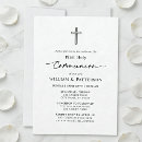 Search for black white first communion invitations Cross