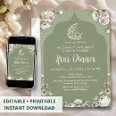 Search for islamic green invitations Botanical