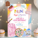 Search for pizza and pajama party invitations For kids