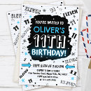 Search for boys 11th birthday invitations 11 year old