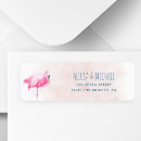 Search for flamingo bird return address labels Beach