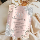 Search for rose gold 30th birthday invitations Silver