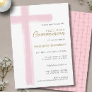 Search for pink cross first communion invitations Catholic