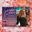 Search for night in paris invitations Pink
