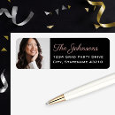 Search for black and rose gold return address labels Script