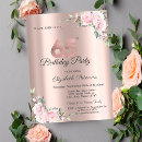 Search for pink 65th birthday invitations Flower