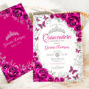 Search for pink and silver quinceanera invitations For her