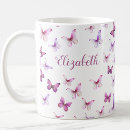 Recherche de papillon sur le rose tasses Pour elle