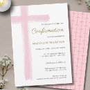 Search for pink white girls confirmation invitations Cross