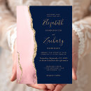 Search for navy blue and blush pink wedding invitations Chic