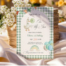 Search for ribbon birthday invitations Sage green