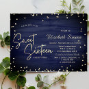 Search for navy blue sweet 16 invitations Glitter