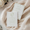 Search for olive green floral wedding invitations Calligraphy