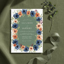 Search for peach and navy wedding invitations Rustic