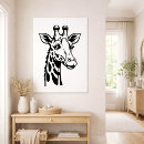 Search for black and white giraffe posters Cute