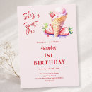 Search for ice cream 1st birthday invitations Girl
