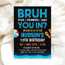 Search for teen beach party invitations Boy pool party