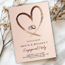 Search for hearts engagement party invitations Gold